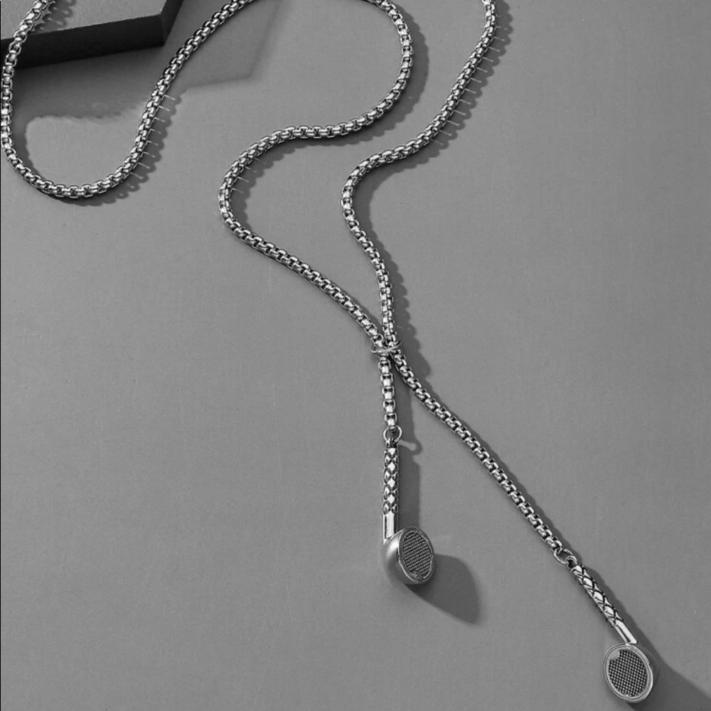 Men’s Silver Headphone necklace high quality!!
